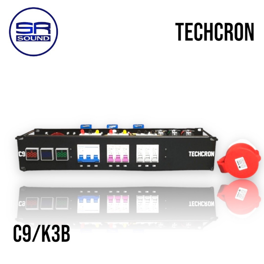 TECHCRON C9 / K3B ชุดโหลดไฟ 3 เฟส ขนาด 2U ปลั๊กโหลด3เฟส มีเพาเวอร์ปลั๊กตัวเมีย 32A 2P+Eแถมให้1ตัว(สิ