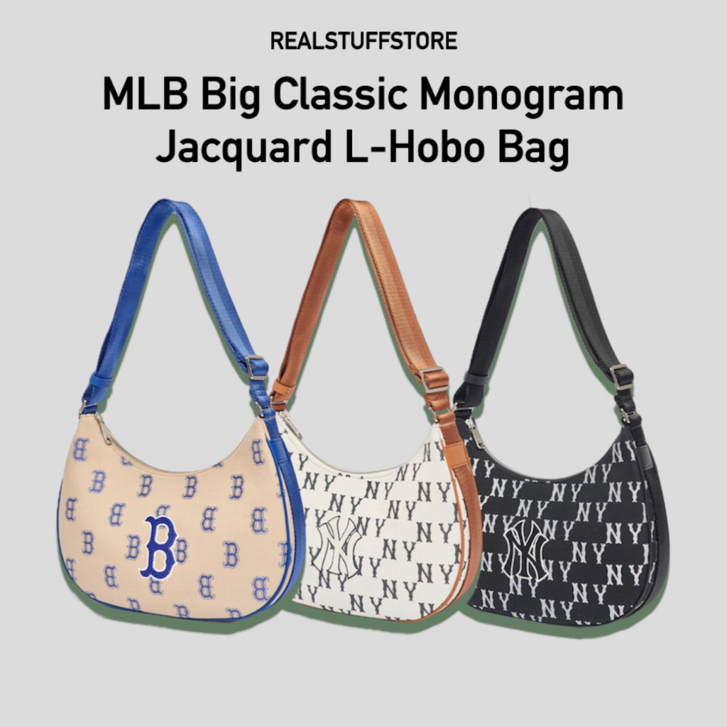 ของแท้💯 MLB Big Classic Monogram Jacquard L-Hobo Bag พร้อมส่ง