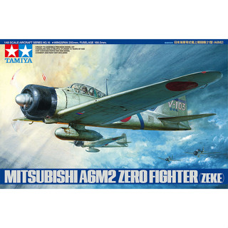 🏆 TAMIYA 61016 ชุดประกอบจำลองมาตราส่วน 1:48 MITSUBISHI A6M2 type 21 ZERO FIGHTER (ZEKE) ต้องไปสร้างและทำสีเอง