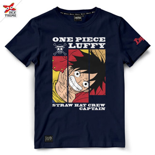 Dextreme เสื้อเด็กวันพีซ (DOP-1468-1) One Piece Straw Hat Crew Captain (เสื้อเด็ก) ลาย ลูฟี่ มี สีกรม และ สีดำ