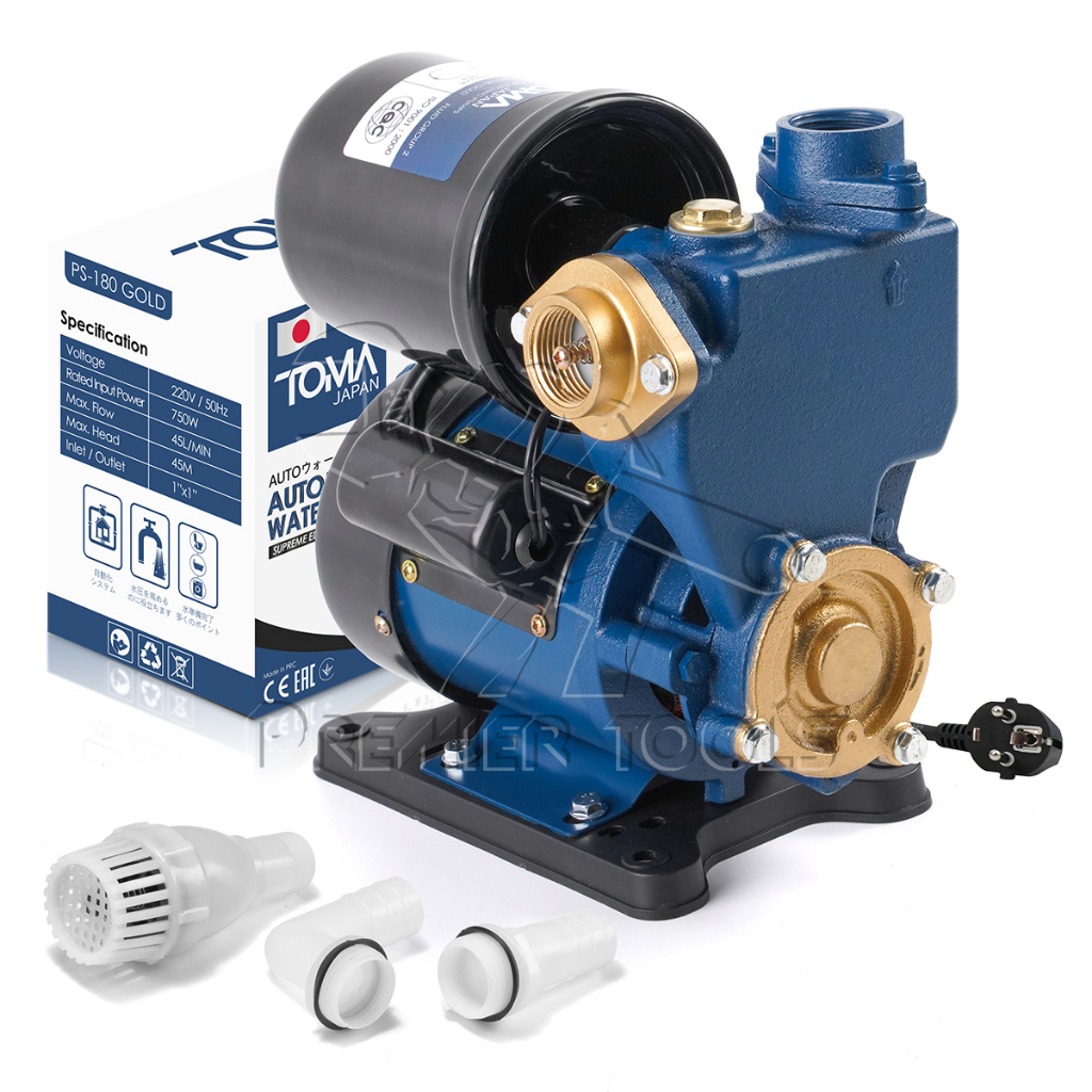 TOMA JAPAN ปั๊มน้ำออโต้ ปั๊มน้ำอัตโนมัติ ปั๊มน้ำ 750W รุ่นใหม่ PS-180 Gold ปั๊มเปลือย ปั๊มน้ำบ้าน ปั้มน้ำ ปั้มน้ำแรงดัน - รูปที่ 5