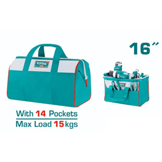 Total กระเป๋าเครื่องมือช่าง 16 นิ้ว รุ่น THT261625 (Tools Bag) กระเป๋าผ้า ใส่เครื่องมือช่าง กระเป๋าช่าง อเนกประสงค์