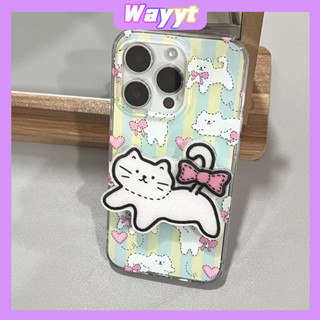 💖จัดส่ง24ชม TH💖iPhone 14 13 12 11 Pro Max เคส for เคสไอโฟน11 น่ารัก บางเบาพกพาง่าย การ์ตูน แมว แฟชั่น พร้อมขาตั้ง Case