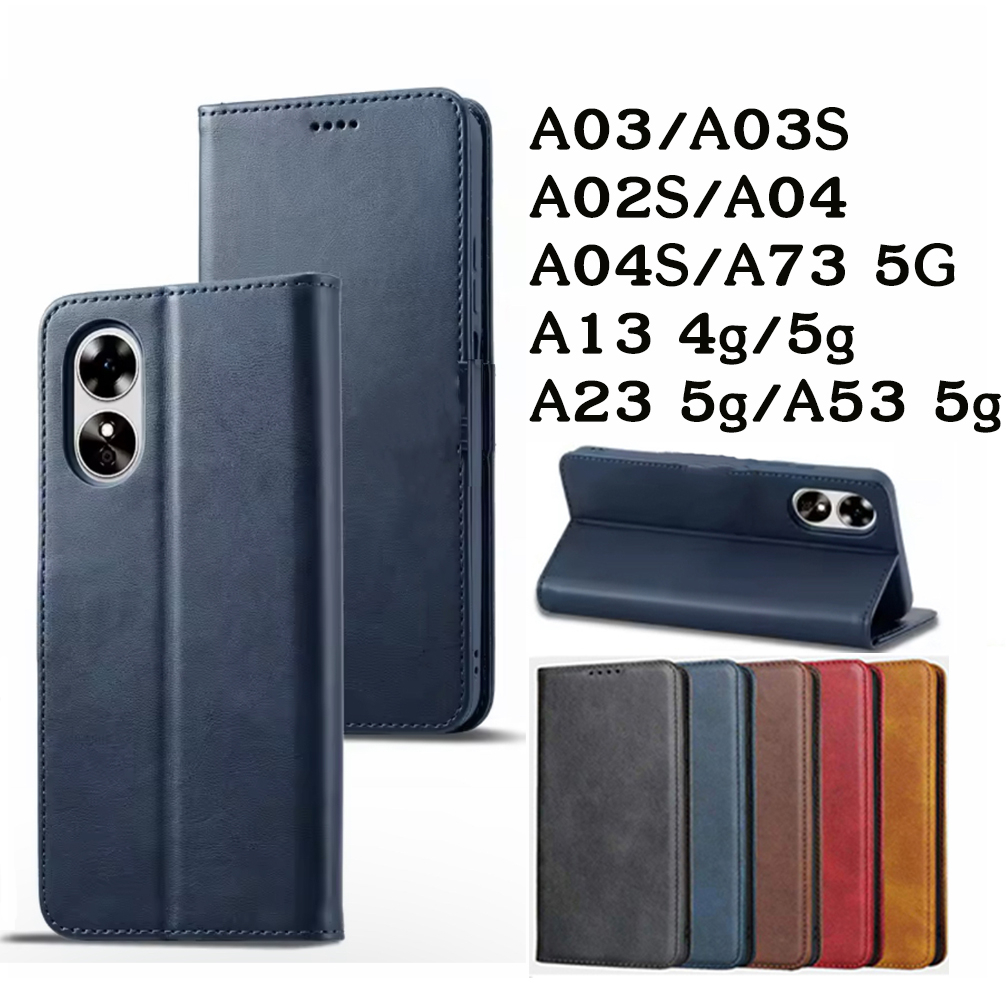 เคสฝาพับหนัง เคสมีแม่เหล สำหรับ SAMSUNG A03 A03S A02S A04 A04S A13 4g A23 A53 A73 5g S21FE A02core เคสฝาพับ เคสเปิดปิด