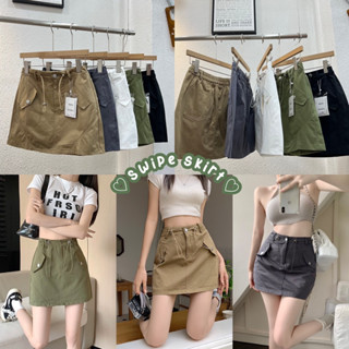 ♡Swipe skirt♡กระโปรงเอวรูดกระเป๋าหน้า ป้ายK🏷