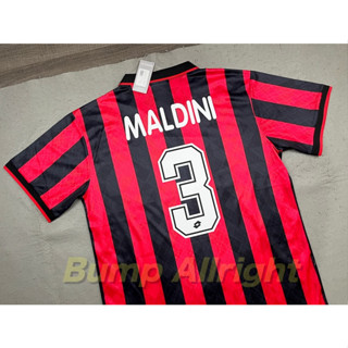 Retro : เสื้อฟุตบอลย้อนยุค Vintage เอซีมิลาน AC Milan 1995 + 3 MALDINI, เสื้อเปล่า !!