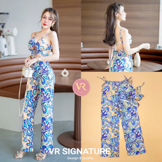 VR Set เสื้อสายเดี่ยว ผูกด้านหลังมาพร้อมกางเกงขายาว