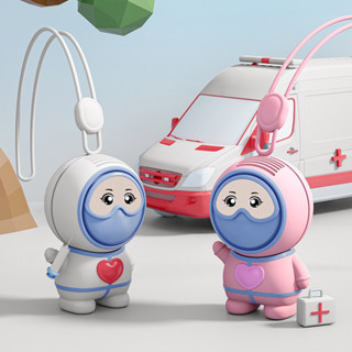 พัดลมซิลิโคน แบบพกพา หมุนได้ 360 องศา ชาร์จ USB ปิดเสียง รูปหัวใจ นางฟ้า ของขวัญหมออวกาศหมอ