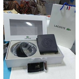 🌟🌟เช็ตเข็มขัด+กระเป๋าตังค์​ LACOSTE