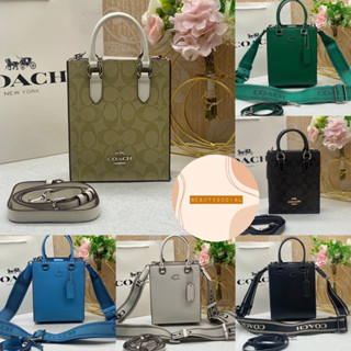 🟥หนังแท้🟥 MS เกรด 1:1 coach mini ทรงtote กระเป๋าสะพายข้าง กระเป๋าแบรนด์เนม กระเป๋าปั้มแบรนด์👛 12cm 16cm