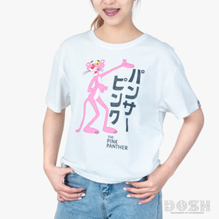 DOSH WOMENS CROPPED TOPS  PINK PANTHER เสื้อยืดทรงครอปหลวม ผู้หญิง 9DPPWT1007-OW