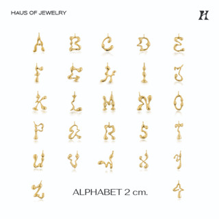 Haus of Jewelry - EVER 14k Gold Alphabet 2 cm. ชาร์มตัวอักษร 2 ซม. ชุบทอง 14K