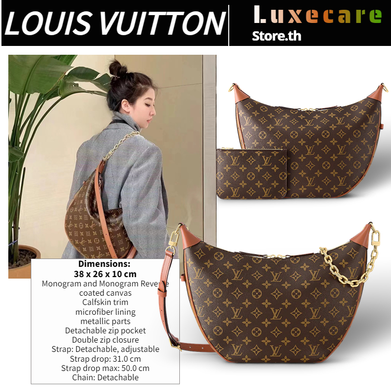 หลุยส์ วิตตอง👜Louis Vuitton LOOP HOBO Women/Shoulder Bag สุภาพสตรี/กระเป๋าใต้วงแขน/กระเป๋าหลุยวิตตอง