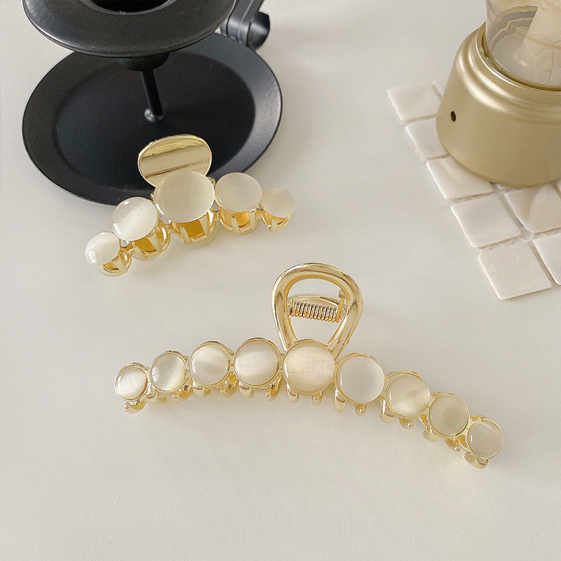 กิ๊บติดผมโลหะหินเทียม Round Decor Stone Clip ขนาด 11 และ 7 cm. เรียบหรูสวยงาม พร้อมส่งในไทย!!!
