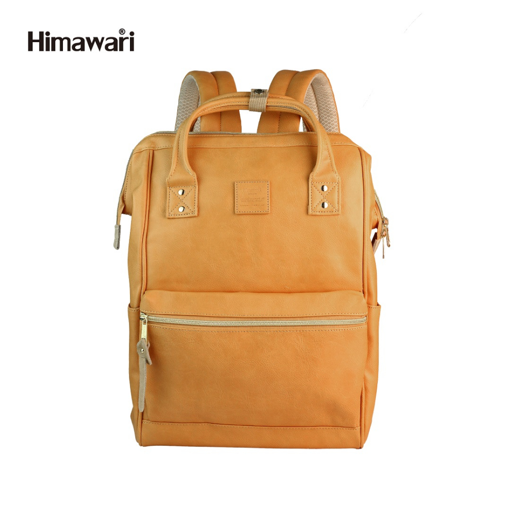 HIMAWARI กระเป๋าเป้สะพายหลัง กันน้ำ 14" Laptop Backpack with USB Port รุ่น PU-9001 สี #00 Camel