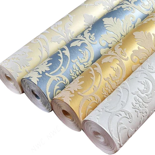 [พร้อมส่ง] วอลเปเปอร์ติดผนัง 3D ลวดลายนูนเตะตา มีให้เลือกหลายสี หลายแบบ วอลเปเปอร์ห้องพระ ลายไทย
