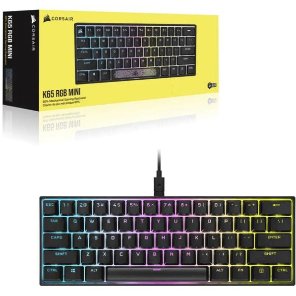 CORSAIR K/B K65 RGB MINI BLACK [US] MX RGB RED : CH-9194010-NA GAMING