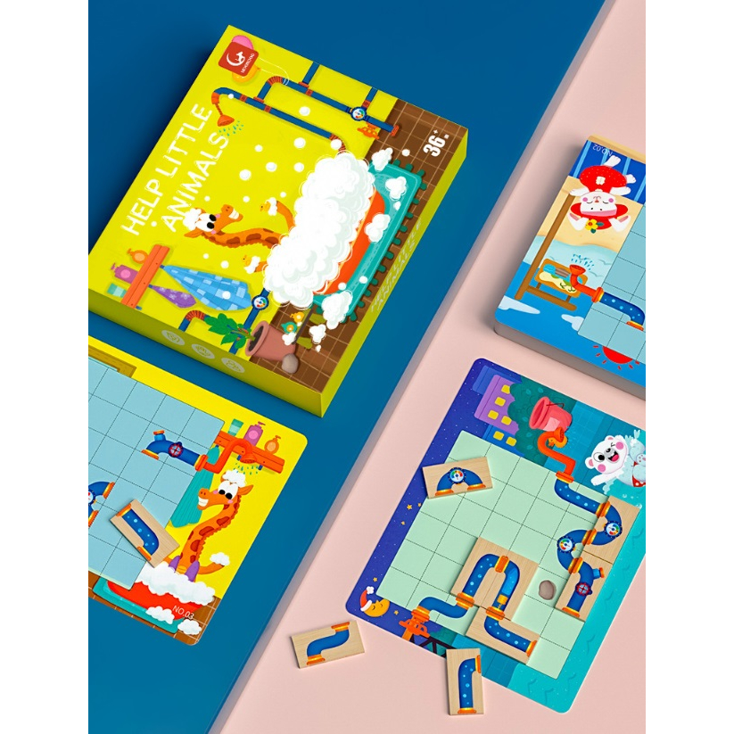 เกมโค้ดดิ้ง Help little hippo ช่วยฮิปโปอาบน้ำ / Help little animals coding game ของเล่นแนวสาธิต ฝึกทักษะการคิดเชิงตรรกะ - รูปที่ 4