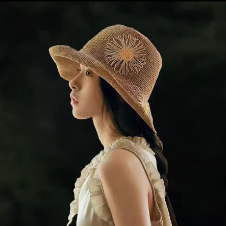 หมวกสาน งานแฮนด์เมดปีกกว้าง ใส่กันแดดได้ดีใส่สบาย พร้อมส่งจากไทย S012
