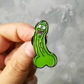 เข็มกลัด / หมุดโลหะ การ์ตูน  Pickle Rick 🤑🌄 ( Hard Enamel Pin )