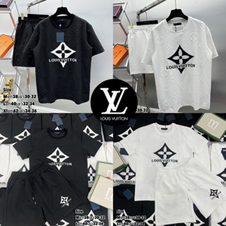 ชุดเซท Louis Vuitton 🏷️ เสื้อยืด + กางเกงขาสั้น 🩳 Hiend 1:1 cotton 💯