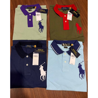 Polo Ralph Lauren Men Big Pony Polo-Shirt Slim Fit เสื้อโปโลเชิ้ตแขนสั้น ผู้ชาย โปโล ราล์ฟ ลอเรน