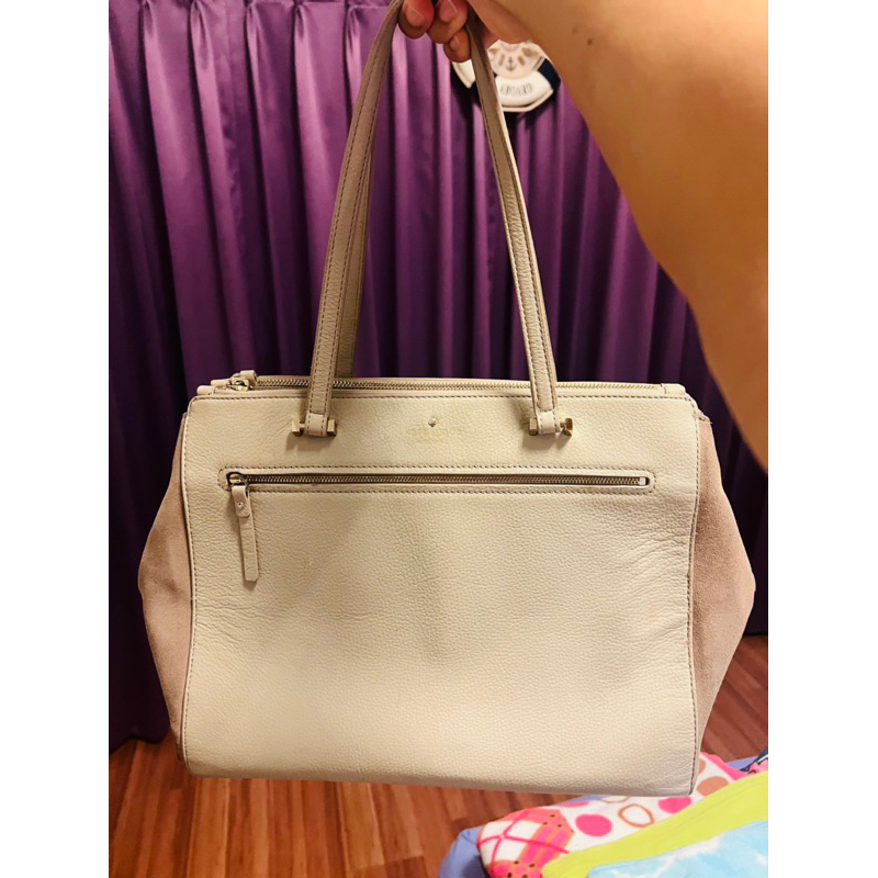 👜กระเป๋า Ked spade มือสอง สภาพดี สีทูโทนสีครีม-นูู้ด👜