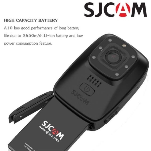 SJCAM A10 กล้องติดตัวตำรวจ Full HD 1080p Police Body Camera Night Vision Infrared ถ่ายภาพแม้ในที่มืด แบตอึด