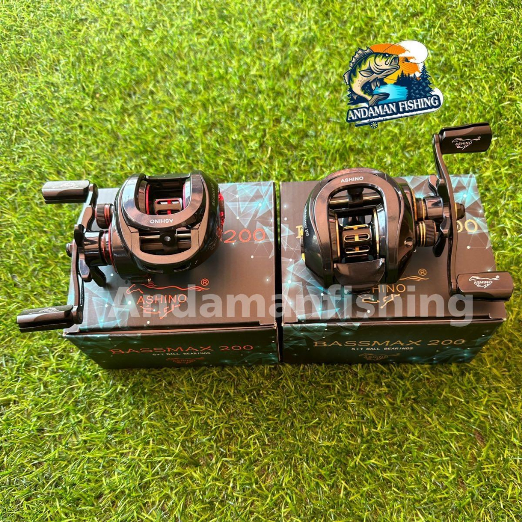 รอกหยดน้ำ ASHINO BASSMAX 200/201 (5+1BB)กับรอก MAXXIS มีเสียงเวลาปลาลาก หมุนลื่น มีหมุนซ้าย/หมุนขวา รอกตีเหยื่อปลอม