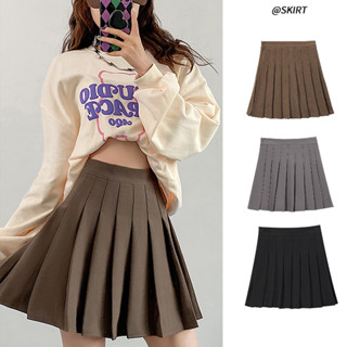 กระโปรงเทนนิส เอวสูง มีซับใน ทรงพลีท จีบทวิส สไตล์เกาหลี Skirt Y2K สีพื้น กระโปรงพลี เอวสูง กระโปรงทรงแคบ พร้อมส่งจากไทย