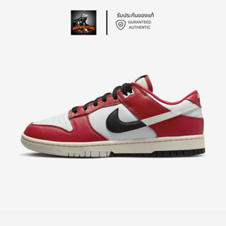 รับประกันของแท้ ✅ รองเท้าชาย Nike Dunk Low University Red Black Sail White [DZ2536 600]