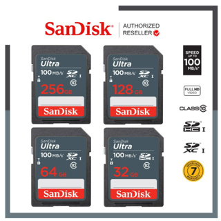 SanDisk Ultra SD Card Class10 32GB/64GB/128GB Speed 100 MB/s (SDSDUNR) SDHC-SDXC เมมโมรี่การ์ด สำหรับ SDCARD กล้อง