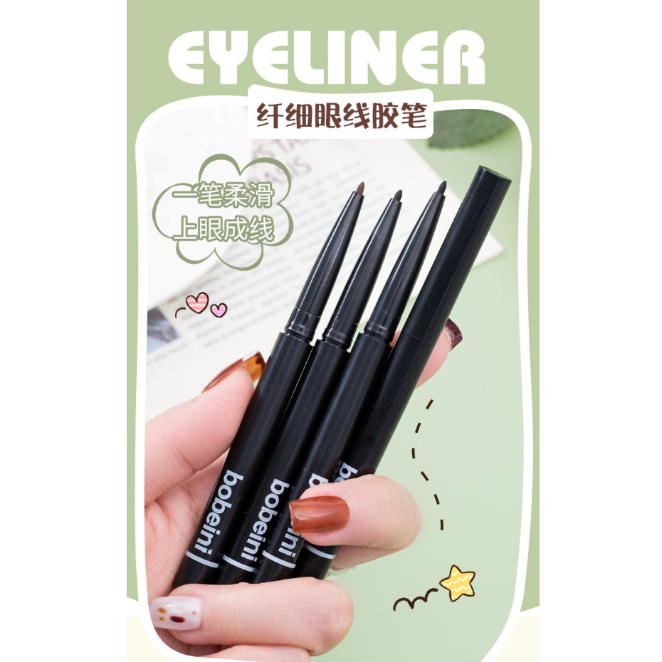 BOBEINI M662 อายไลเนอร์เขียนขอบตาเนื้อเจลหัวสลิม แบบหมุนออโต้ เนื้อดี เขียนลื่น กันน้ำ ติดทน ไม่แพนด้า Eyeliner Pen - รูปที่ 7