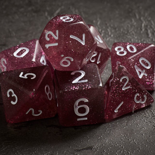 Amethyst Stardust Dice Set of 7 | ลูกเต๋า Dice For DnD D&amp;D MTG RPG TRPG เกมกระดาน บอร์ดเกม Game ไพ่ทาโรต์ Magic เมจิก