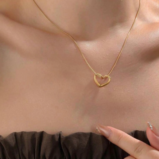 Heart necklace - stainless steel สร้อยจี้หัวใจ
