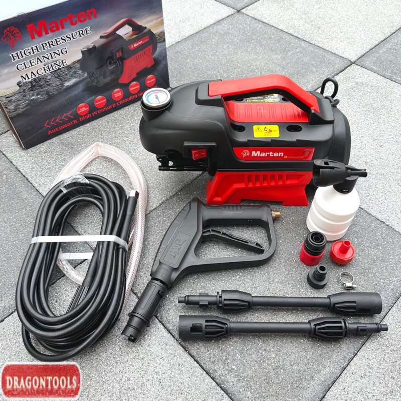 MARTEN เครื่องฉีดน้ำแรงดันสูง เครื่องฉีดน้ำ 400 บาร์ 3500 W พร้อมอุปกรณ์และอุปกรณ์ทำโฟม