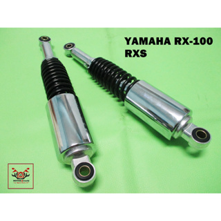 YAMAHA RX100 RXS "BLACK" SPRING REAR SHOCK (330 mm.)  // โช๊คหลัง สปริงดำ กระบอกชุบ (1 คู่) สินค้าคุณภาพดี