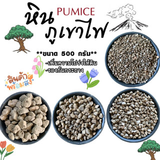 หิน หินภูเขาไฟ 500 กรัม หินรองก้นกระถางต้นไม้ หินพัมมิส วัสดุปลูก รองก้นกระถาง เพิ่มความโปร่งให้ดิน Pumice