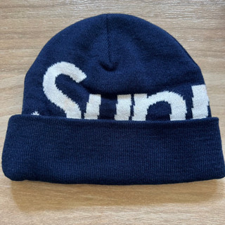 Used like new Supreme Logo Beanie Navy(ของแท้💯)