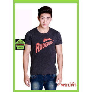 Rudedog เสื้อคอกลม ชาย หญิง สีทอปดำ รุ่น Nightlife