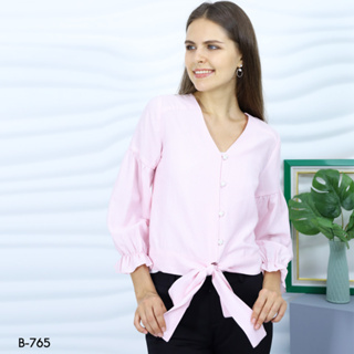 AMILA Blouse AM-B765 Cotton ปริ้นท์ แขนยาว IGPU20-11 FS20230619