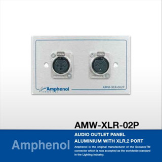 Amphenol AMW-XLR-02P  ชุดขั้วต่อ ไมโครโฟน 2 จุด ติดผนัง Audio Outlet Panel Aluminium With XLR, 2 Port