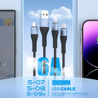 สายชาร์จ 6A PZX ชาร์จเร็ว 6A Fast Charging สายถัก ความยาว100…