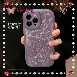 💜Kettra💜ป้องกันการหล่น ขอบเต็ม iPhone 11 14 pro max สีม่วง เพชรเม็ดเล็ก เรียบง่าย ระดับสูง case for iPhone 12 13