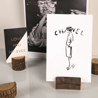 OurHome [พร้อมส่ง] ที่ใส่บันทึกข้อความไม้ Wooden message memo holder ตกแต่งโต๊ะ คลิปภาพ แฮนด์เมด ของตกแต่งบ้าน
