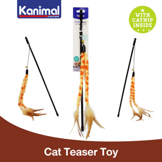 Kanimal Cat Teaser Toy ของเล่นแมว ไม้ล่อแมว รุ่นพันขน 3 แฉก (ยาวพิเศษ) สำหรับแมวทุกสายพันธุ์ ขนาด 48x37 ซม.