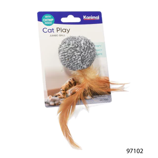[97102] Kanimal Cat Toy ของเล่นแมว Jumbo Ball ลูกบอลจัมโบ้พันขน เล่นสนุก สำหรับแมวทุกสายพันธุ์ ขนาด 13x6 ซม.
