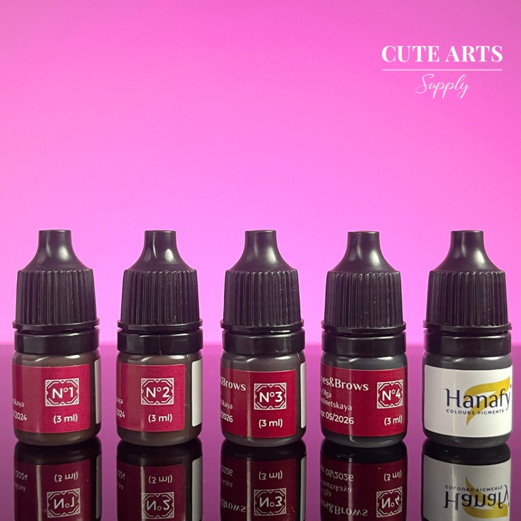 สีสักคิ้ว สีสักขอบตา ฉลากแดง Hanafy 3ml. สีรัสเซีย สีไฮบริจด์ พร้อมส่งในไทย