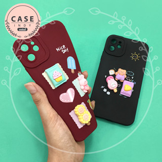 7+ 11 เคสมือถือนิ่ม TPU กันเลนส์กล้องนูนลายการ์ตูนติดอะไหล่นูน