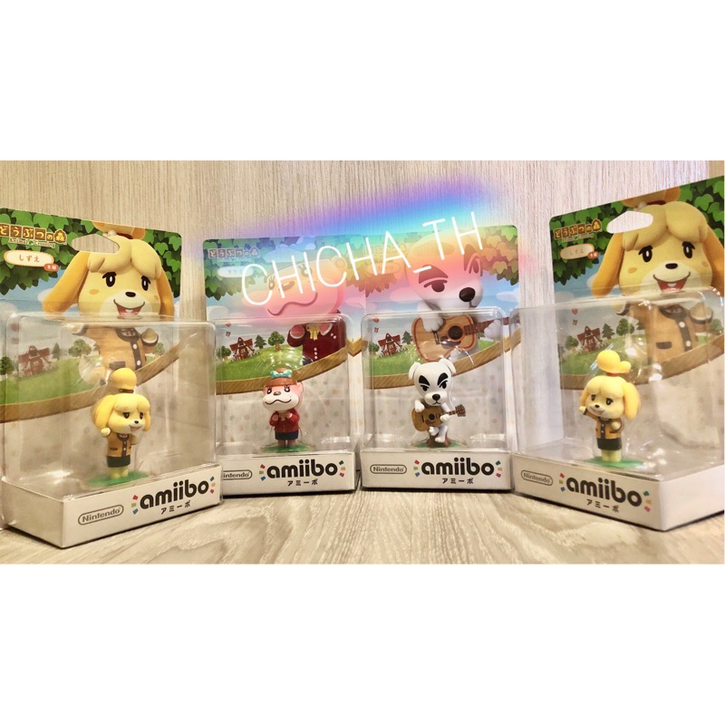 🌟เเท้/ขายยกเซต4ชิ้น/พร้อมส่ง🌟 Nintendo Animal crossing amiibo amibo figure Isabelle/K.K.Slider/Lotti